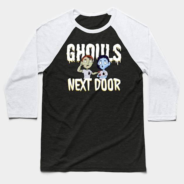 Ghoulish Friends Baseball T-Shirt by theghoulsnextdoor